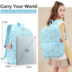 LOIDOU Backpack for Girls School Backpacks Bookbags for Elementary Middle School Women Laptop Backpacks (Bow Tie BLUE, L-17)