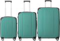 3-Piece Luggage Set 3 (20"/24"/28"), Hardside Suitcases with 8 Spinner Wheels, Scratch-Resistant ABS Shell, set2, set3 Travel Suitcase, TSA Lock (Ribbed Surface, Fresh Green)