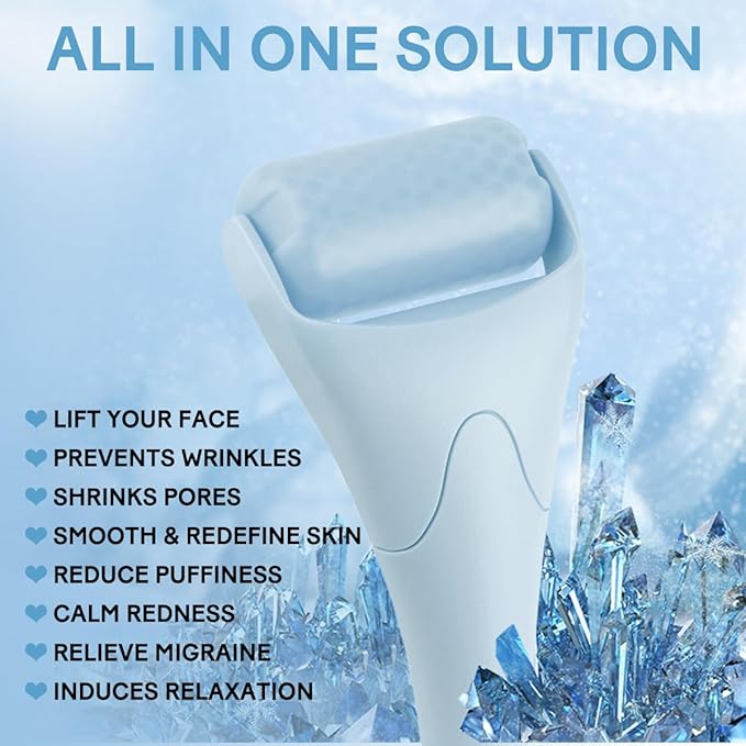 Fronnor Ice Roller for Face,Eyes,Facial Massager Tool,Soothing Skin Care Tool,Cooling Skincare Device for Puffiness,At-Home Spa Gift for Women
