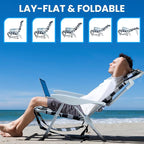 2 Pack Lightweight Portable Camping Beach Chair for Adults, Outdoor Lay Flat Folding Beach Chairs with 5 Positions, Backpack Beach Chair with Towel Bar, Zipper Pouch, Cup Holder, Plaid