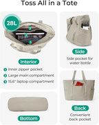 BAGSMART Tote Bag for Women, Tote Bag with Zipper Work Tote with Compartments Nurse Shoulder Hanbag for Travel, Gym