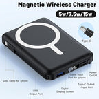 Azmuth for MagSafe Portable Charger, 10000mAh Magnetic Power Bank with 20W PD USB-C Fast Charging LED Display for MagSafe Battery Pack, Magnetic Travel Charger for iPhone 17/16/15/14/13/12 Series