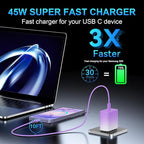 45W USB C Super Fast Charger Type C Charger Fast Charging Android Phone Charger Block with 10FT Type C Charging Cable for Samsung Galaxy S26 Ultra/S26/S26+/S25/S25 Ultra/S25+/S24 Ultra/S23 Ultra/S22
