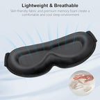 Gritin 100% Blackout Sleep Eye Mask for Women Men, Zero Pressure Sleeping Mask - Ergonomic Design 3D Cutout Eye Movement and Eyelash Friendly Night Blindfold, Ultra Soft Comfortable for Sleeping