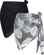 CHICGAL 2 Pieces Women Beach Sarong Bathing Suit Wrap Skirt Sheer Bikini Swimsuit Cover Ups for Swimwear