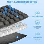 Upgrade Travel Cushion Airplane Seat with No External Pump, 3D Inflatable Seat Cushion, Adjustable Air Cushion with Non-Skid, Coccyx Tailbone Pain Relief Chair Pad for Office, Car, Wheelchair