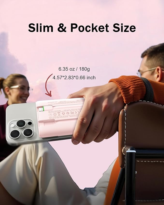 VEGER Portable Charger, Ultra Slim 22.5W Fast Charging with Built in Cable, Flight-Safe 10000mAh USB C Power Bank Battery Pack, Travel Essential Phone Powerbank for iPhone 17 16 Samsung S25 Google etc