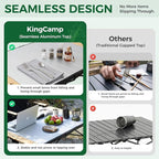 KingCamp Camping Table Folding Portable Table Aluminum Roll Up Lightweight Foldable Large Camp Table for Indoor Outdoor Picnic Backyard, 53.5"X27.5"