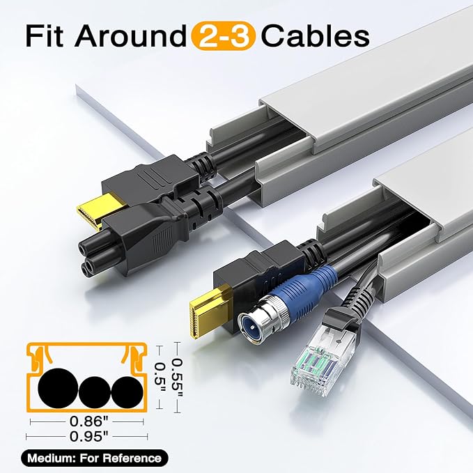 Delamu 157in Delamu Cord Hider Wall for Wall Mounted TV, Wire Hider Kit