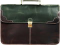 The Tannery Handmade Full Grain Leather Briefcase Laptop Satchel Office Crossbody Bag for Unisex Unique Vintage Design