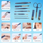 Nail Clippers Set, 10 PCS Professional Manicure Set and Pedicure Kit with Travel Case,Stocking Stuffers, Christmas Gift for Men and Women