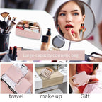 Queboom Travel Makeup Bag Cosmetic Bag Makeup Bag Toiletry bag for women and men(Pink)