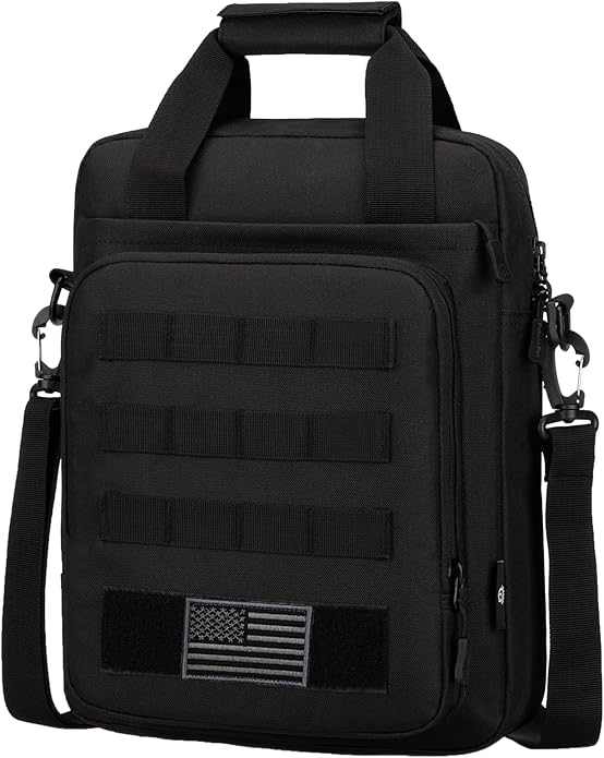 ZHIERNA Tactical Messenger Bag, Tactical Briefcase Laptop Bag Heavy Duty MOLLE Shoulder Pack Handbag for Men(Patch Included)