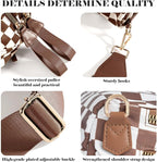 Black and White Checkered Crossbody Bag Bum Bag for Women,Spacious Checkered Purse Fanny Packs Belt Bag