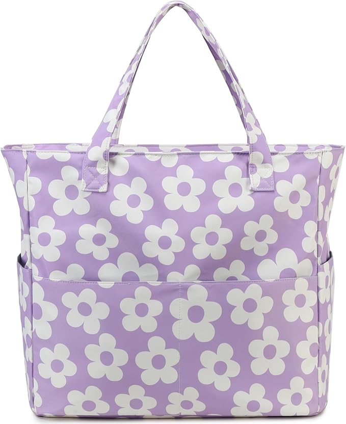 Bluboon Waterproof Beach Tote Pool Bags for Women Ladies Extra Large Carry On Bag With Wet Compartment for Weekender Travel