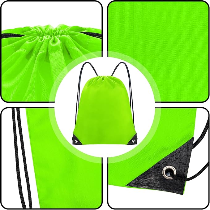 Grneric Drawstring Backpack Bulk 70Pcs String Backpack Drawstring Bags Cinch Bag Sackpack for Men Women Gym(Light Green)
