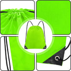 Grneric Drawstring Backpack Bulk 70Pcs String Backpack Drawstring Bags Cinch Bag Sackpack for Men Women Gym(Light Green)