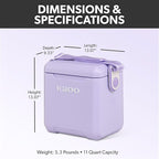 Igloo Tag Along Too Coolers | Insulated Hard Shell Picnic Style Cooler | Rolling Ice Chest