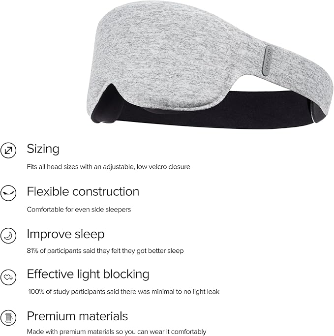 Whoop Restorative Sleep Mask, Ultra-Comfortable for Side Sleepers, Designed to Boost Restorative Sleep and Recovery, Blocks Light to Help You Sleep Longer and Better