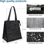 iknoe Insulated Lunch Bag for Women & Adults, 9L Foldable Wide-Open Cooler Bag with Pockets, Leakproof & Portable, for Picnic, Office, Beach(Bright black)