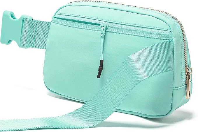 Gitus Belt Bag Fanny Pack Crossbody Bags with Initial Letter Patch Cute Stuff Birthday Gifts for Teenager Girls Trendy Preppy Stuff for Teen Girls Cool Stuff for Teens (Mint Green-O)