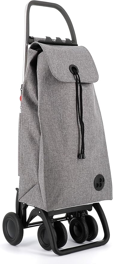 ROLSER I-Max Tweed 4 Wheel 2 Swivelling Foldable Shopping Trolley - Gray