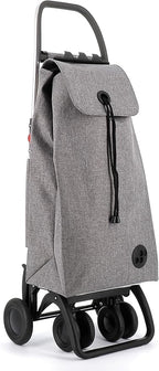 ROLSER I-Max Tweed 4 Wheel 2 Swivelling Foldable Shopping Trolley - Gray