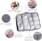 LANSKLBD 6 Set Packing Cubes for Travel, Luggage Organizers with Shoe & Toiletry Bags, Lightweight Suitcase Organizer for Carry-On, Washable Laundry Bags(Grey)