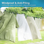 2 Pack Retractable Portable Clothesline, Windproof Clothes Line for Outdoor Camping, Travel, Laundry Drying with 12 Clips for Cruise, Hotel & Home-Sapphire Blue & Sky Blue