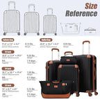 Cosbarn Luggage Sets 5 Piece Suitcases with Wheels, Suitcase Set ABS Hard Case Luggage with TSA Lock Spinner Wheels Durable Travel Luggage
