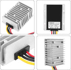 HOMELYLIFE 30A 360W 48V to 12V DC Voltage Regulator, Corded Electric, Waterproof Transformer for Golf Cart, Current Rating 30.0 Amps, Smart Chip Protection