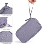 CAAORDKSO Travel Electronic Organizer Pouch Bag, Waterproof Portable Electronic Accessories Storage Multifunctional Case for USB, Cable, Cord, Charger, Phone, Power Bank, Earphone (Purple, Large)
