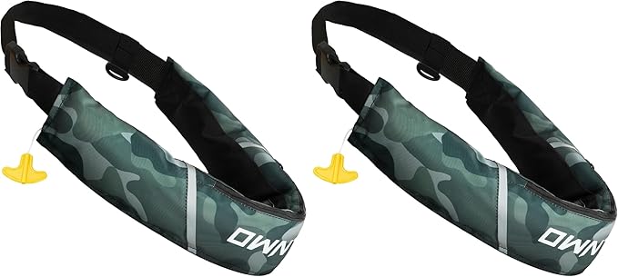 Owntop Manual Inflatable Belt Pack, Adults Swim Jacket with Blowpipe & Whistle, 24g CO2 Cylinder Included, Low Profile for Kayaking, Fishing, Paddle Sports
