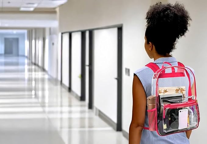 Trail maker Clear Backpack Heavy Duty with Padded Straps, Side Pockets for Kids, Boys, Girls, School, Stadium Approved Events