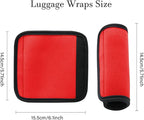 2 Pack Luggage Handle Wraps for Suitcase, Bright Color Comfort Soft Handle Covers (Red)