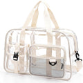 Abbylike Clear Bag Large Heavy Duty Tote for Stadium Events 20" Duffle Transparent Gym Bag for Sport Event Travel Makeup Work
