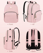 MATEIN Pink Laptop Backpack, 17 Inch TSA Approved Travel Carry On Backpack for Women, Large Work Compuer Bag with Charging Hole & Luggage Strap, Water Resistant Anti Theft College Nurse Bag