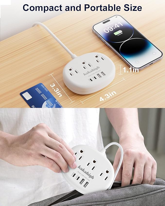 India to US Plug Adapter, India Plug Adapter with 3 American Outlets 4 USB Ports (2 USB-C) Total 24W, Type D Travel Adapter for USA to India Bangladesh Maldives Nepal Pakistan