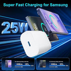 Super Fast Charger Type C, 25W USB C Wall Charger Fast Charging for Samsung Galaxy S26 Ultra/S26/S26+/S25 Ultra/S25/24 Ultra/S24/S23 Ultra/S22 Ultra with 10FT Long Android Type C Charger Cable 2Pack
