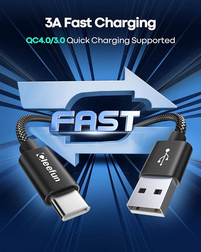 CLEEFUN USB C Cable 3ft, 5-Pack USB A to Type C Charger Cord Fast Charging for iPhone 17 16 15 Pro Max Air Plus, for Samsung Galaxy S25 S24 S23 S22 S21 S20 S10 A17 A16 A15 A56 A55 A26 A35 A36 A71