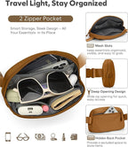 Pritent Fanny Packs for Women Cross Body Bag Waterproof Belt Bag with Adjustable Strap and Zipper Back Pocket Small Crossbody Bags Fashion Waist Packs for Workout Travelling(Brown)