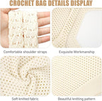 COOKOOKY Crochet Beach Tote bag Summer Beach Bag for Women Aesthetic Mesh Tote Bag Hippie Bag Knit Bag