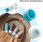 vodvob Travel Bottles Set - TSA Approved, Leak Proof, Silicone, Reusable, BPA Free - 16 Pack, 2oz 3oz