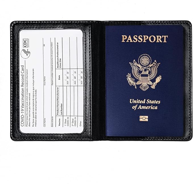 Honmein 2 Pcs Passport holders，Ultra Slim passport wallet，PU Leather Passport Cover Case for Women and Men