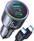 JOYROOM 175W Car Charger USB C Fast Charge [GaN] 3-Port Car Cigarette Lighter Adapter with USBC Cable, Super Fast Car Charger USB C for iPhone 17/16/15 Series, Galaxy S26/25, Laptop, Tablet and More