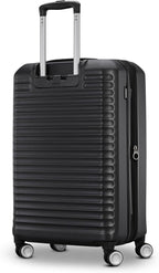 American Tourister Stratum 3.0 Medium 24-Inch Spinner, Airline Approved, Durable Hardside Luggage, Expands 1.5", RightHeight™ Adjustable Handle, Black