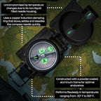 Cammenga Official US Military Tritium Lensatic Compass, Accurate Waterproof Hand Held Compasses with Pouch for Hiking Camping Navigation Survival Backpacking Orienteering