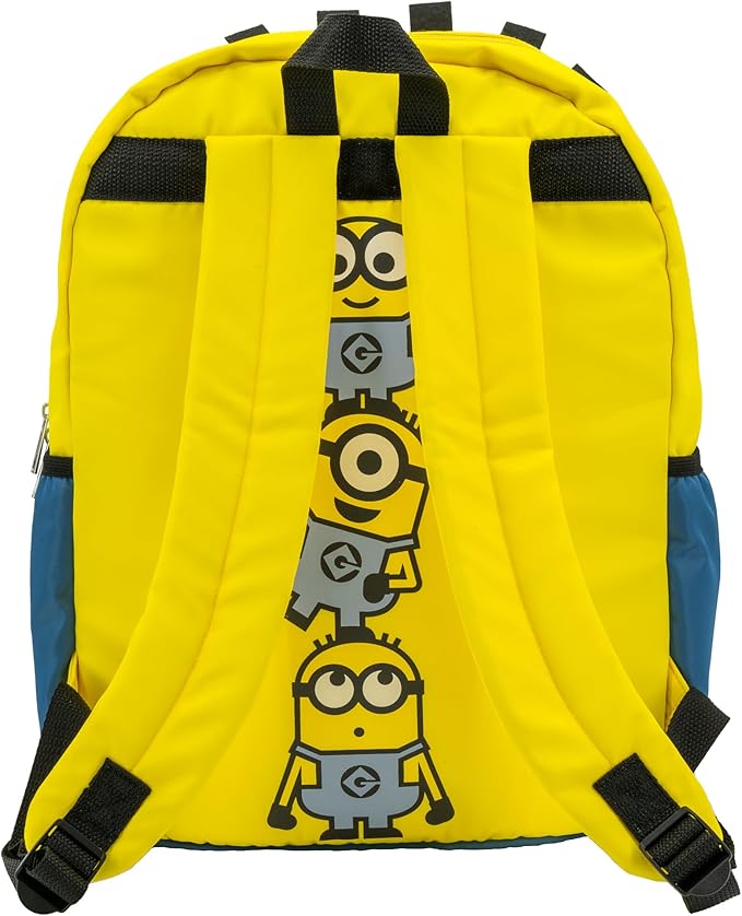 AI ACCESSORY INNOVATIONS Despicable Me Minions Backpack for Boys & Girls, Kids 16 Inch Schoolbag with 3D Features, Yellow