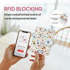 Passport Holder for Travel Essentials, RFID Blocking Leather Cover Wallet with Magnetic Closure, Aesthetic & Cute Passport Book Case for Women and Men - Wildflower