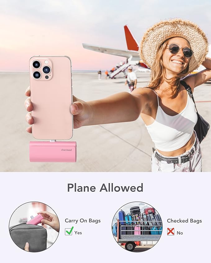 charmast Small Portable Charger for iPhone, Ultra-Compact 20W PD Fast Charging Power Bank 5000mAh, Mini Battery Pack for iPhone 14/14 Pro Max/13/13 Pro Max/12/12 Pro Max/11/XR/X/8/7/6 etc